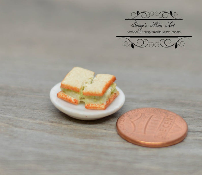 1:12 Dollhouse Miniature Chicken Salad Sandwich on Plate BD F215