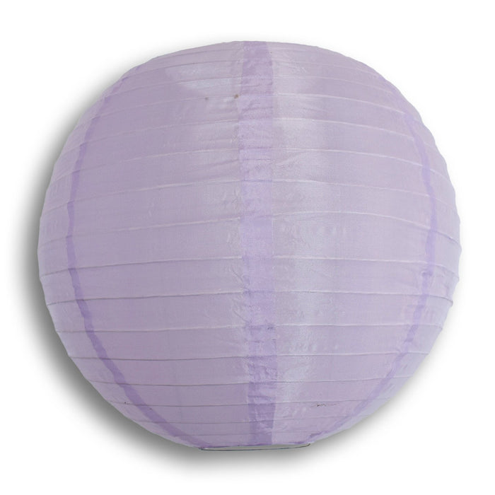 18 Inch Light Purple Shimmering Nylon Lantern, Parallel Ribbing, Durable, Hanging - Luna Bazaar | Boho & Vintage Style Decor