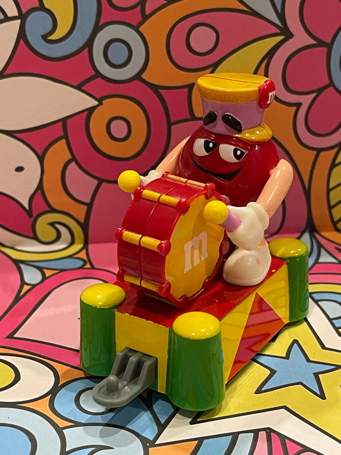 2006 Mars M&M's Collectible Marching Band Train Holiday Topper Red Drummer