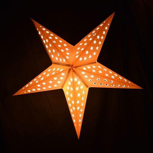 3-PACK + Cord | White Starry Night 24" Illuminated Paper Star Lanterns and Lamp Cord Hanging Decorations - LunaBazaar.com - Discover. Decorate. Celebrate.