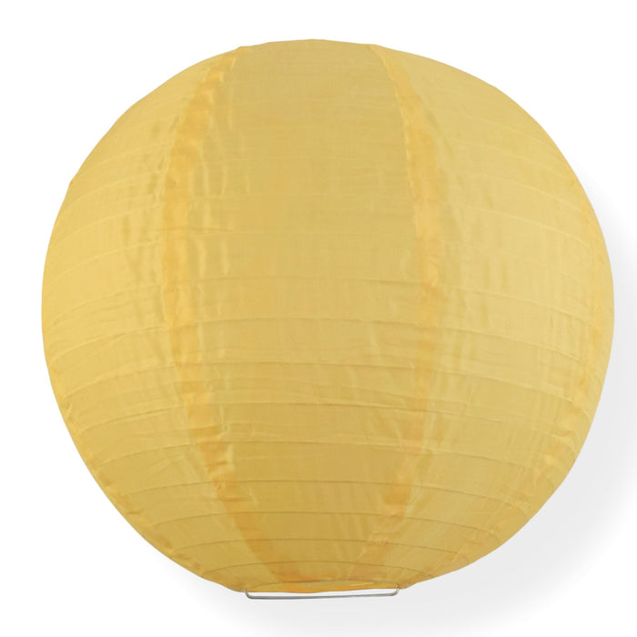 36" Gold Yellow Jumbo Shimmering Nylon Lantern, Even Ribbing, Durable, Dry Outdoor Hanging Decoration