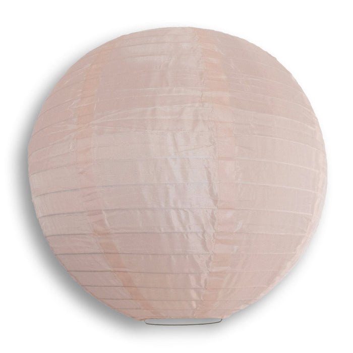 36" Rose Quartz Pink Jumbo Shimmering Nylon Lantern, Even Ribbing, Durable, Dry Outdoor Hanging Decoration