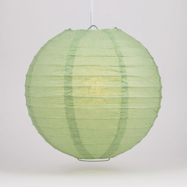 36" Sea Green Jumbo Round Paper Lantern, Even Ribbing, Chinese Hanging Wedding & Party Decoration