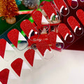 Christmas Red Glitter French Tip Gel Nail Stickers
