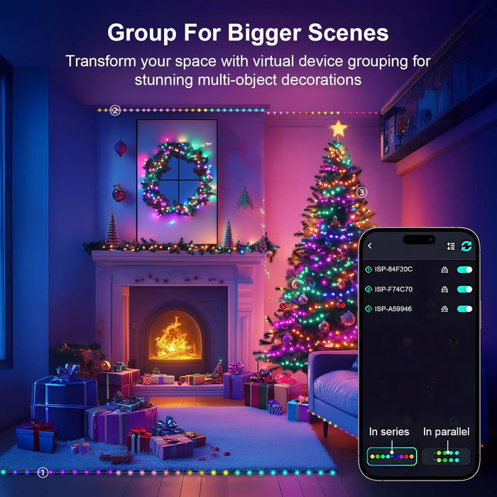 Adecorty Twinkle Fairy Lights – Living Room Ambient Lighting, Cuttable USB String with Dimmable Timer