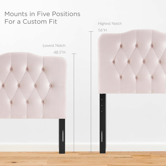 Annabel Diamond Tufted Performance Velvet Twin Headboard