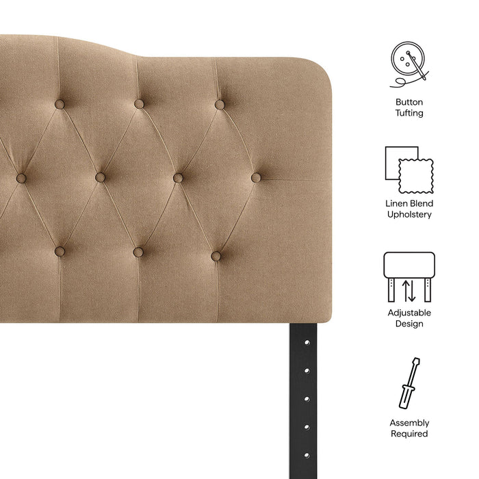 Annabel Premium Linen Blend Full Headboard
