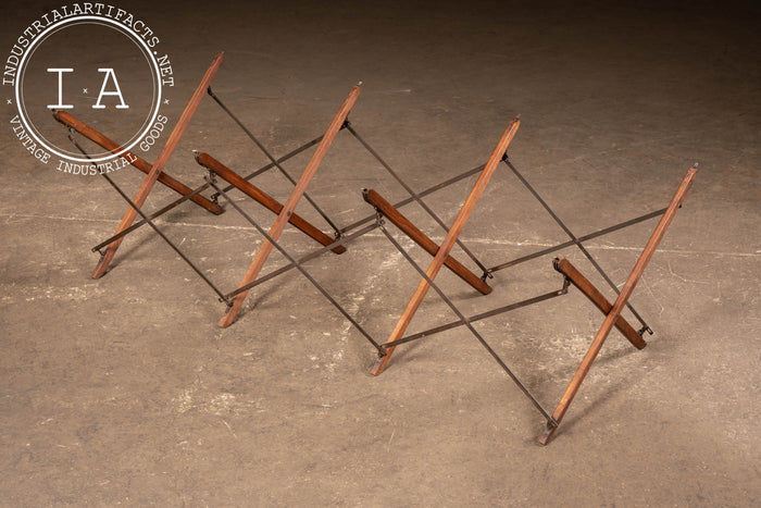 Antique Folding Wooden Camp Cot Base