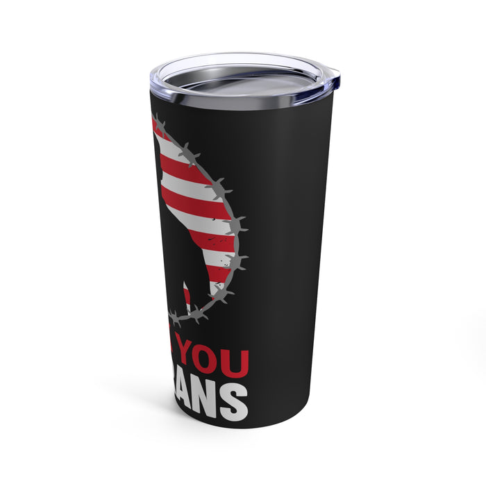 Appreciation and Respect: 20oz Black Military Design Tumbler - Thank You, Veterans