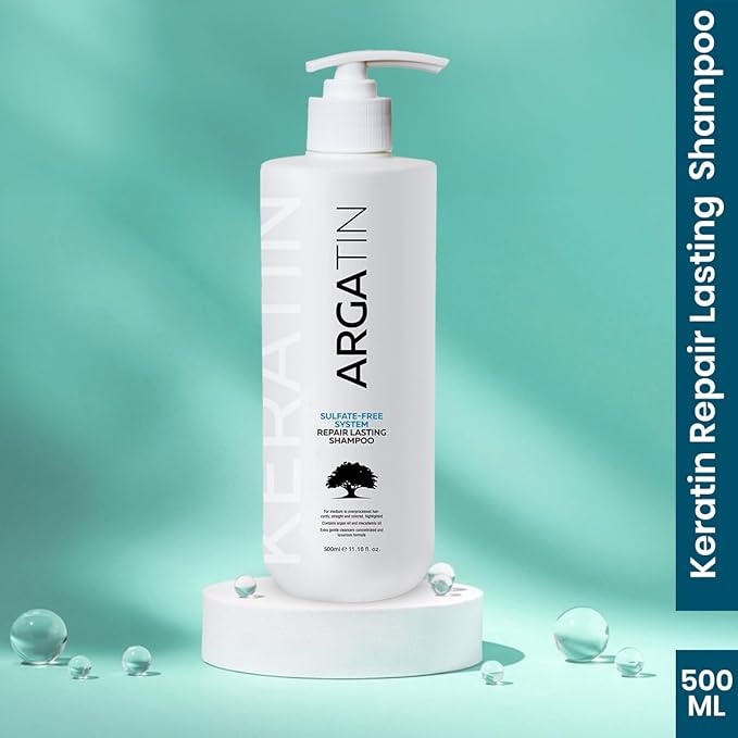 ARGATIN Keratin Repair Sulphate-Free Shampoo & Conditioner Combo for Dry & Damaged Hair | 500ml Each