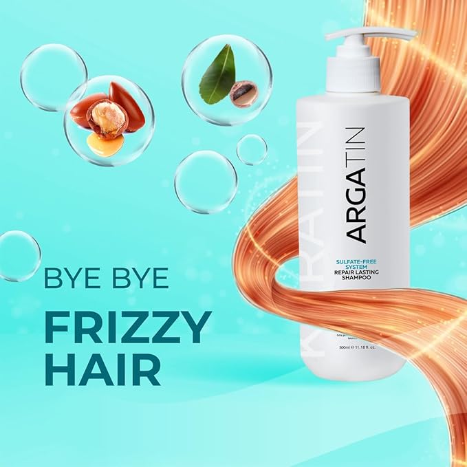 ARGATIN Keratin Repair Sulphate-Free Shampoo & Conditioner Combo for Dry & Damaged Hair | 500ml Each