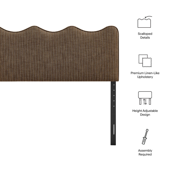 Athena Striped Fabric Upholstered Full Size Headboard
