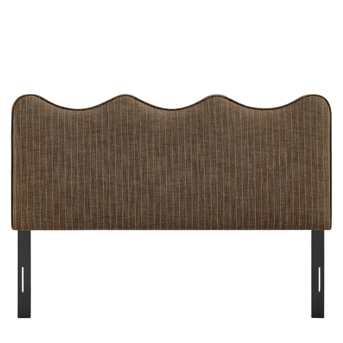 Athena Striped Fabric Upholstered Full Size Headboard