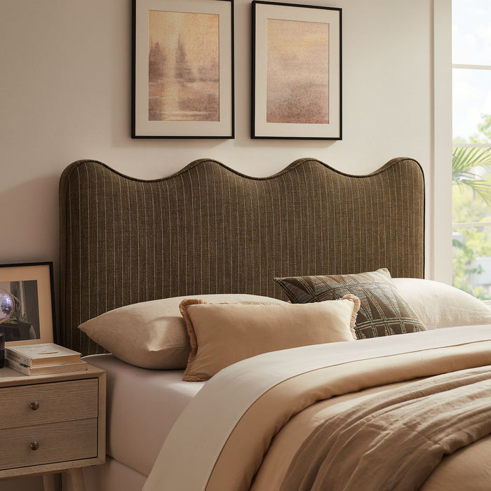 Athena Striped Fabric Upholstered Full Size Headboard