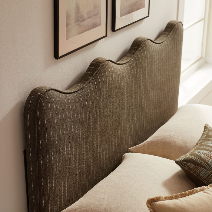 Athena Striped Fabric Upholstered Full Size Headboard