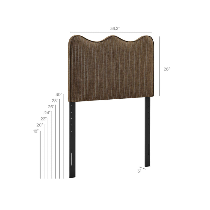 Athena Striped Fabric Upholstered Twin Size Headboard