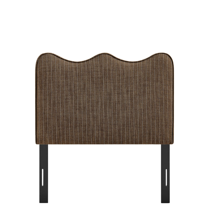 Athena Striped Fabric Upholstered Twin Size Headboard