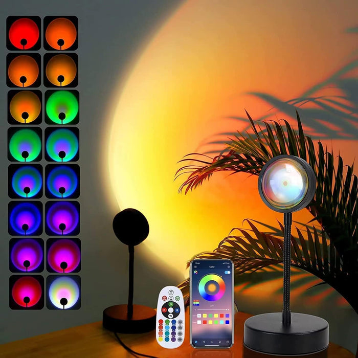 smart app and remote control with music sync, microphone, and timer modes