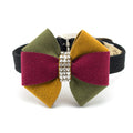 AUTUMN PINWHEEL BOW DOG COLLAR