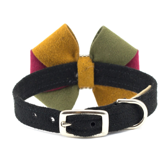 AUTUMN PINWHEEL BOW DOG COLLAR