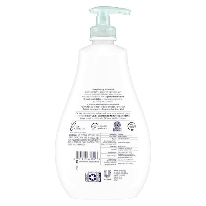 100% skin-natural nutrients plus prebiotic moisture to support baby's skin barrier