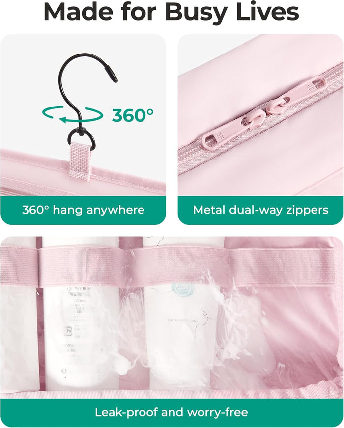 two-way zippers allowing access from any angle when partially open
