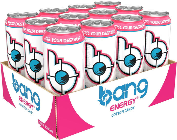Bang Energy Cotton Candy – Gluten-Free and Vegan Pre-Workout Fuel for Clean Fitness Routines, 300mg Caffeine