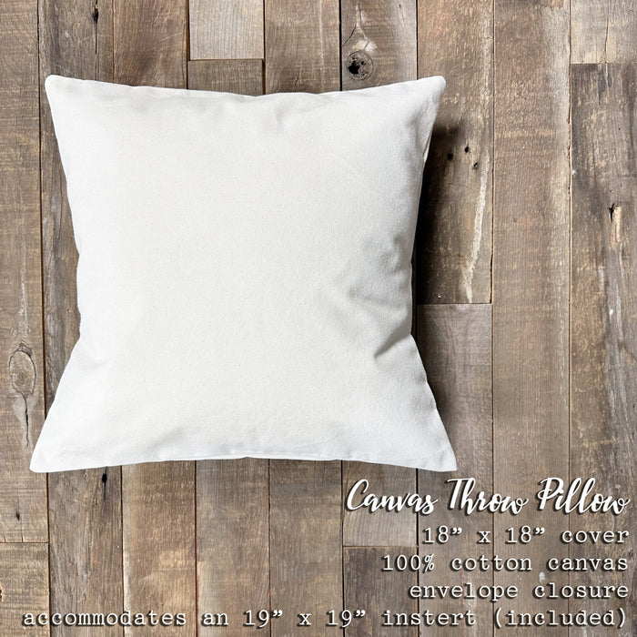 Bee & Coneflower Stamp - Custom Square Canvas Pillow