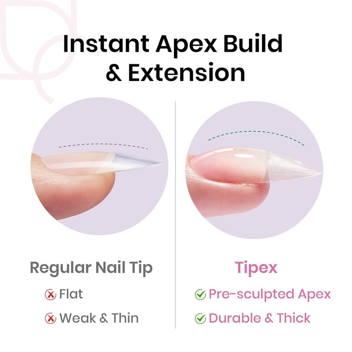 high-density acrylic construction thicker than standard press-on tips