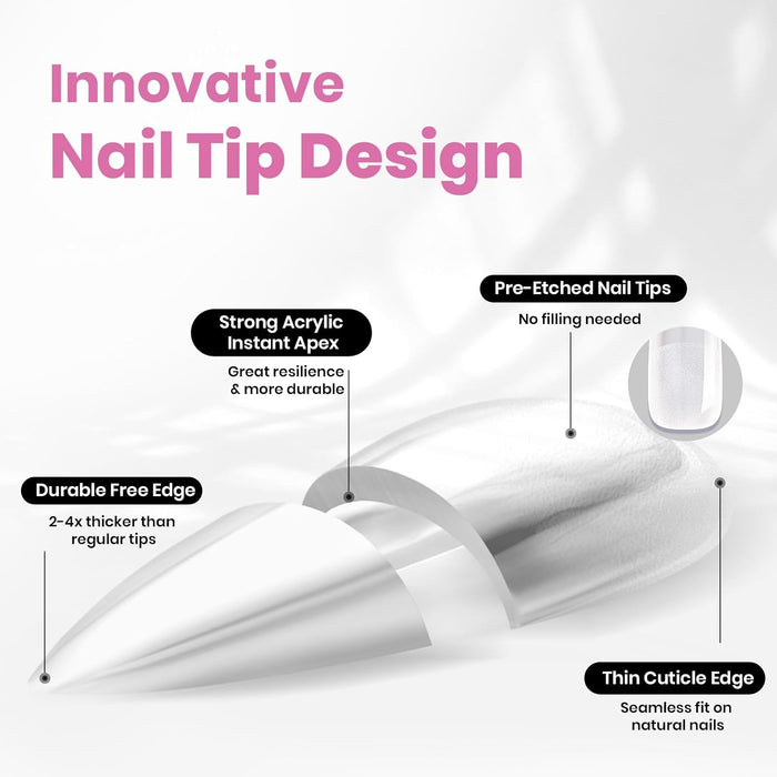 multiple shape options: almond, square, coffin, stiletto, oval, squoval