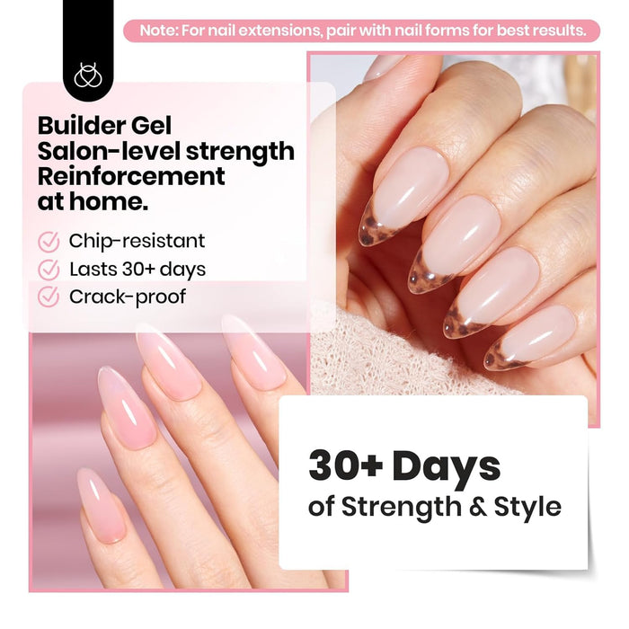 Beetles Clear Builder Gel Kit – Lovely Mother's Day Gift for Sensitive-Nail Moms