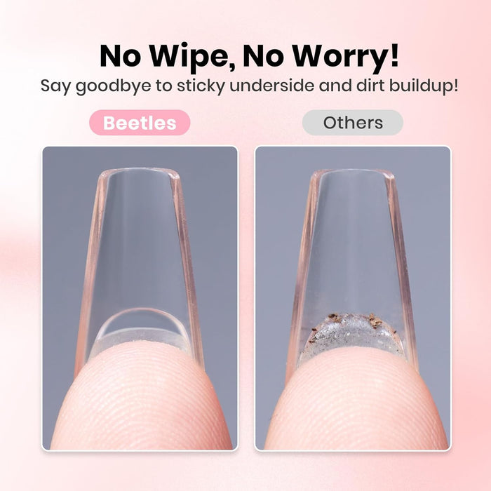 gap-filling structure that reduces air pockets on flat nail beds