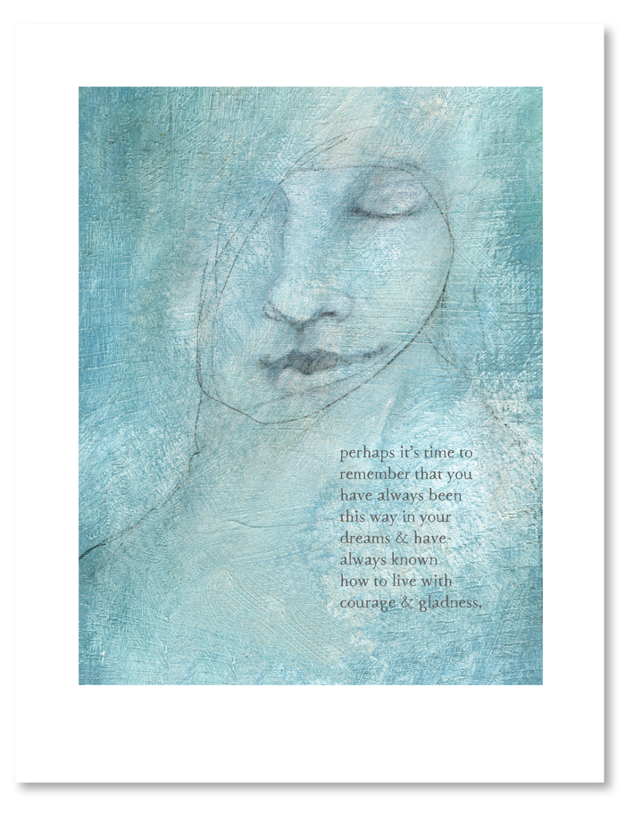 bird & brush: courage & gladness art print