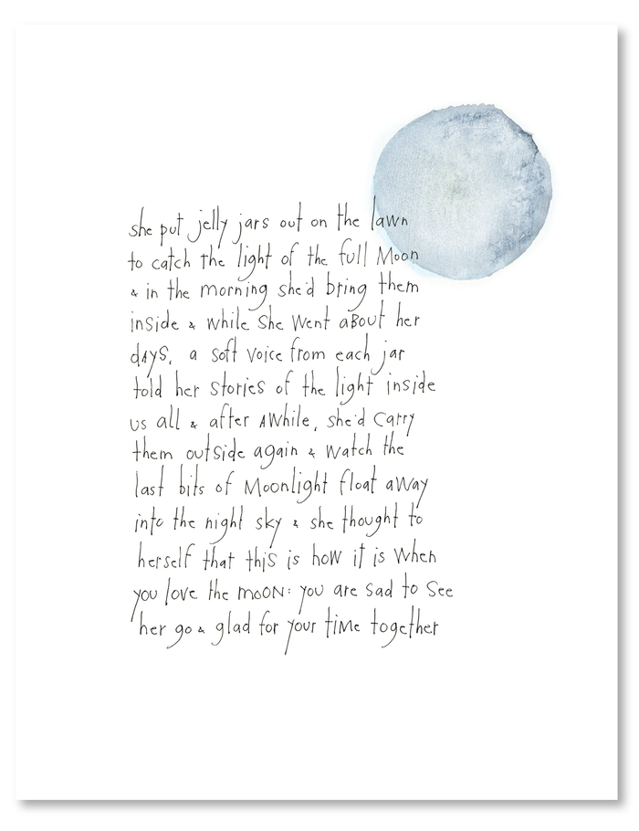 bird & brush: moonlight in jars art print