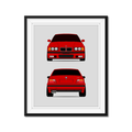 BMW M3 E36 (1995-1999) (Front and Rear) Poster