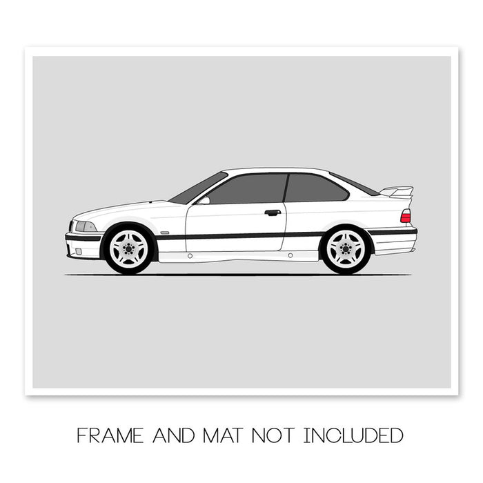 BMW M3 E36  (1995-1999) (Side Profile) Poster