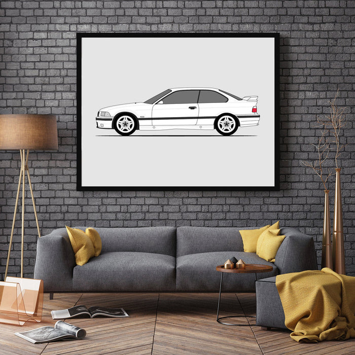 BMW M3 E36  (1995-1999) (Side Profile) Poster