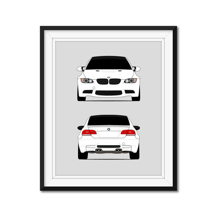 BMW M3 E92 (2007-2013) (Front and Rear) Poster
