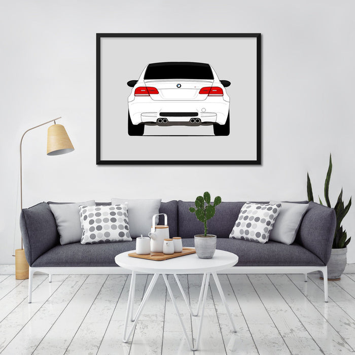 BMW M3 E92  (2007-2013) (Rear) Poster