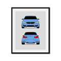 BMW M3 F80 (2014-2017) (Front and Rear) Poster