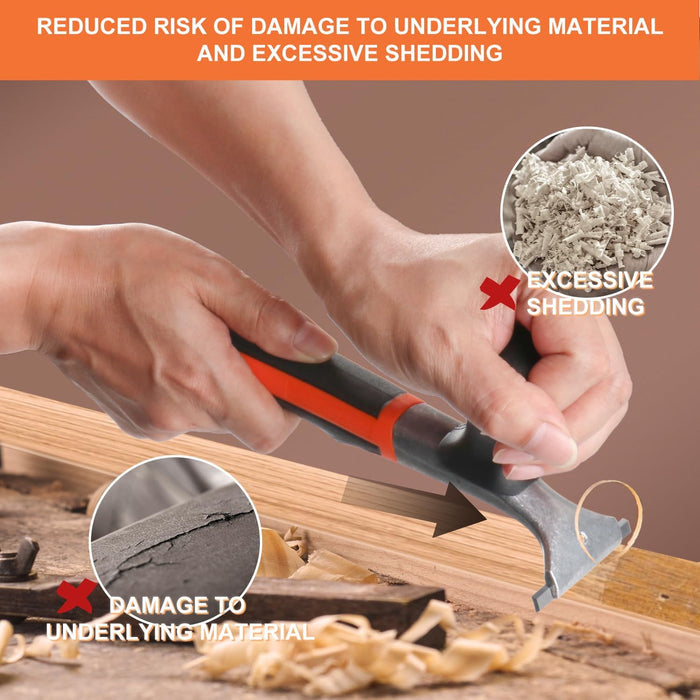reinforced knobs and screws that stay tight to prevent blade wobble and surface damage