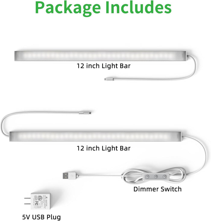 BRIGHTWILL Stepless Dimming Cabinet Light – Linkable LED Workbench Bar for Remote Workers and Hobby Studios
