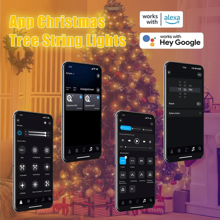 BrizLabs 400 LED Halo Tree Lights – Modern Christmas Decor for Living Room Aesthetic with Music Sync