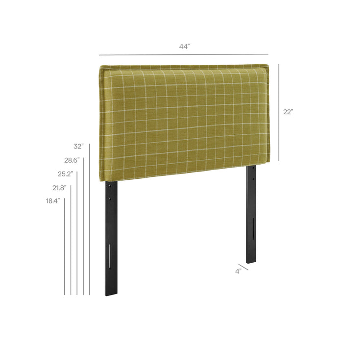 Camille Checkered Linen Blend Twin Size Headboard