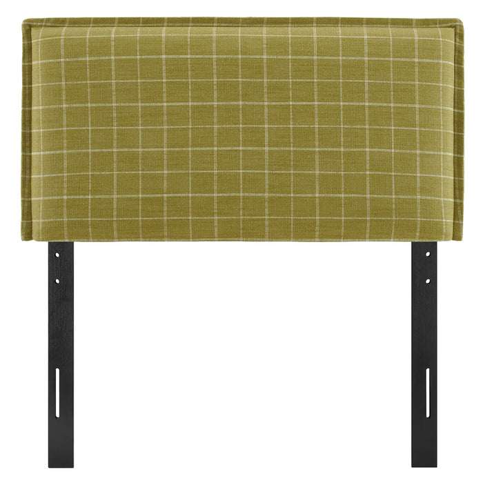 Camille Checkered Linen Blend Twin Size Headboard