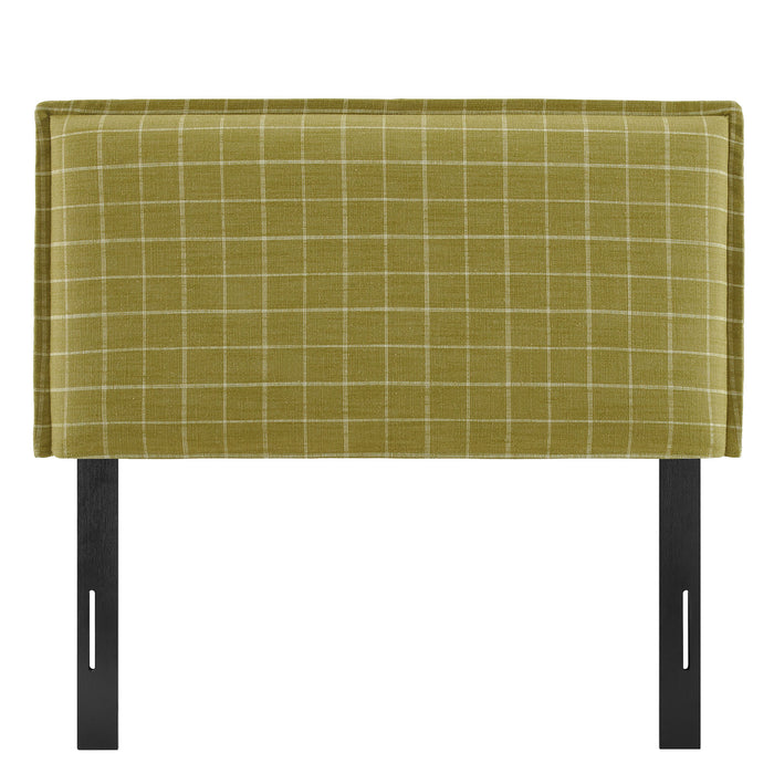 Camille Checkered Linen Blend Twin Size Headboard