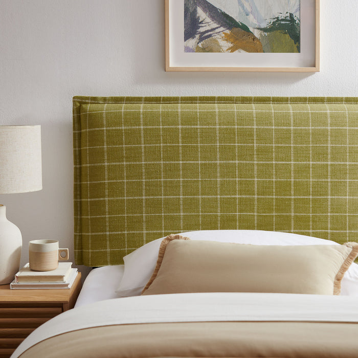 Camille Checkered Linen Blend Twin Size Headboard