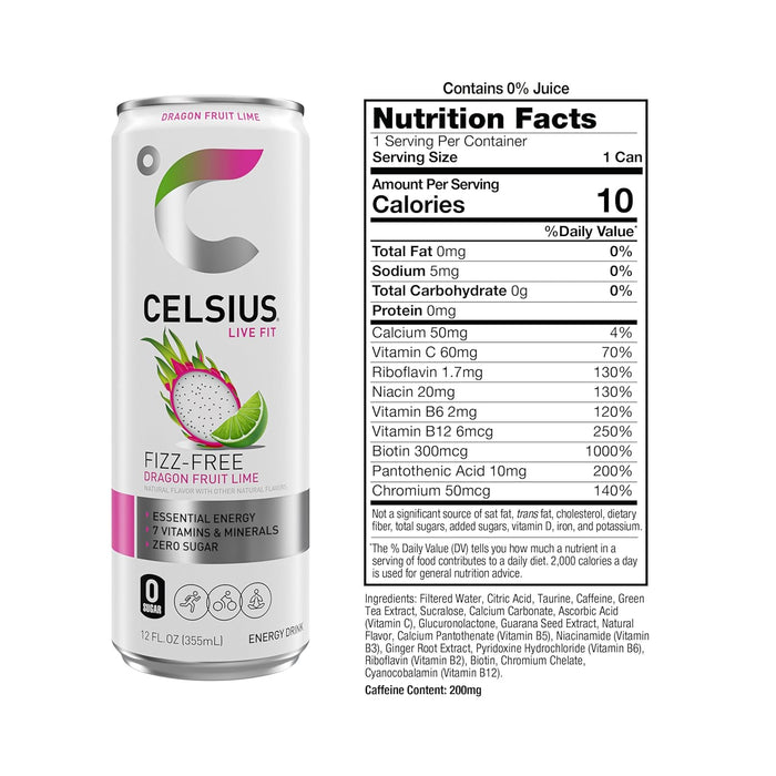 zero sugar, zero calories formulation