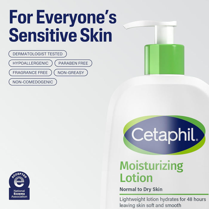 Cetaphil Face & Body Moisturizer – Calming Hydrating Lotion for Post-Shower Wind-Down Routine