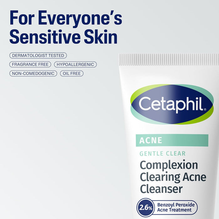 Cetaphil Gentle Clear 2.6% Benzoyl Peroxide Wash – Gentle Acne Care for Teenagers and Young Adults